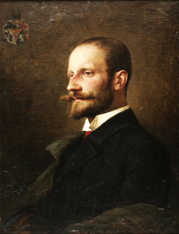 Portrait of an aristocrat with family coat of arms