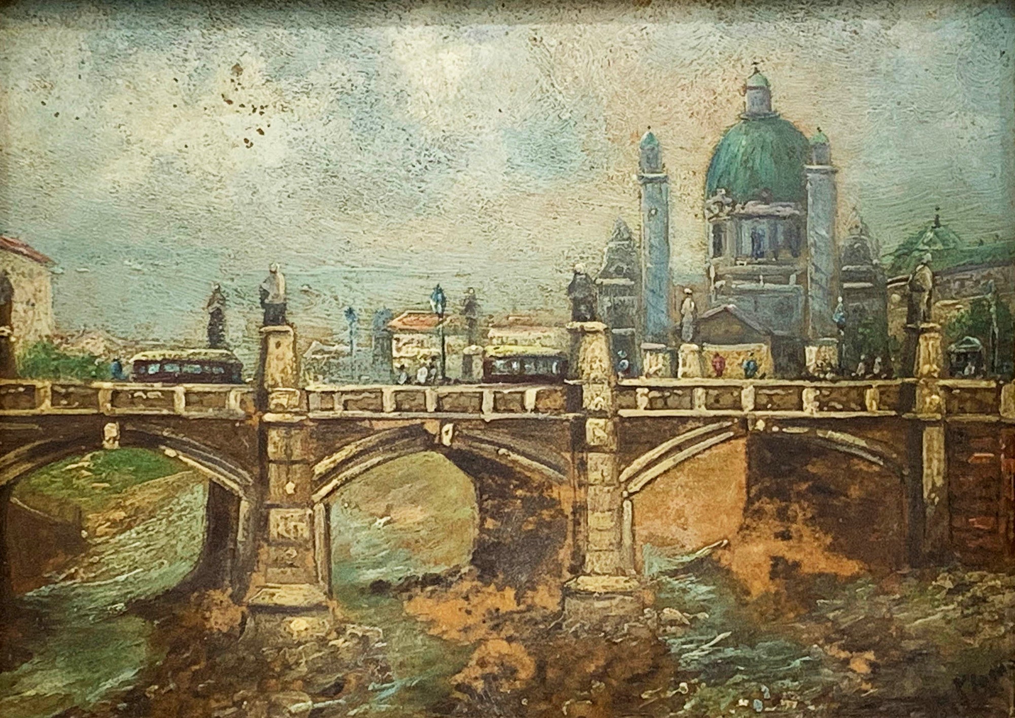 Karlskirche with Elisabethbridge in Vienna