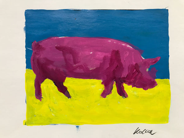 Study "Purple Pig on Blue Yellow"