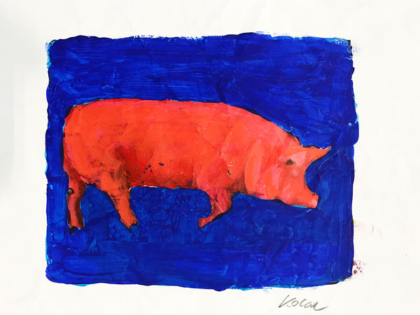 Study "Red Pig on Blue"