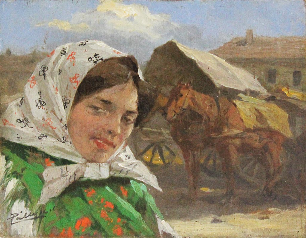 Girl with horse cart