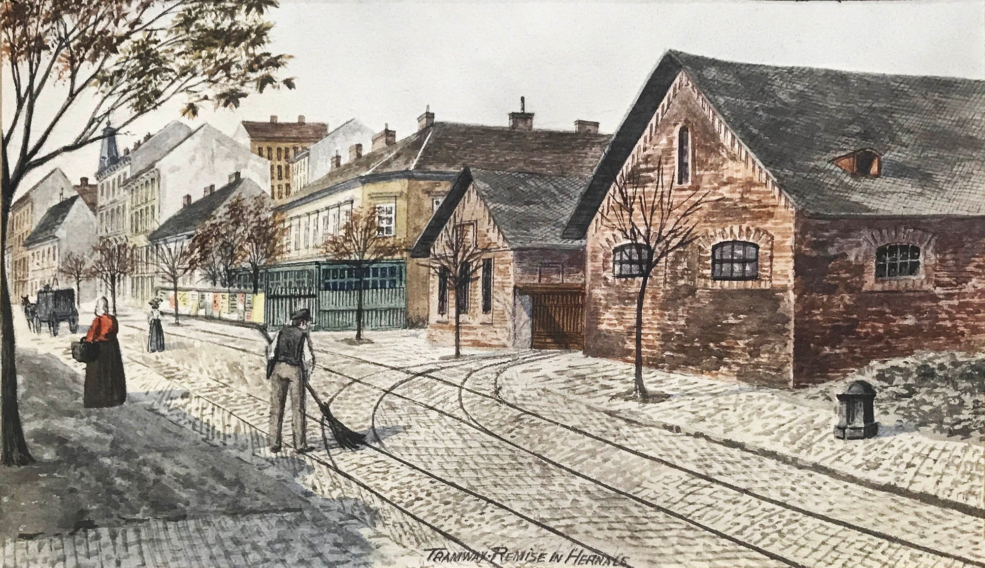 Vienna, Tramway Remise in Hernals around 1865