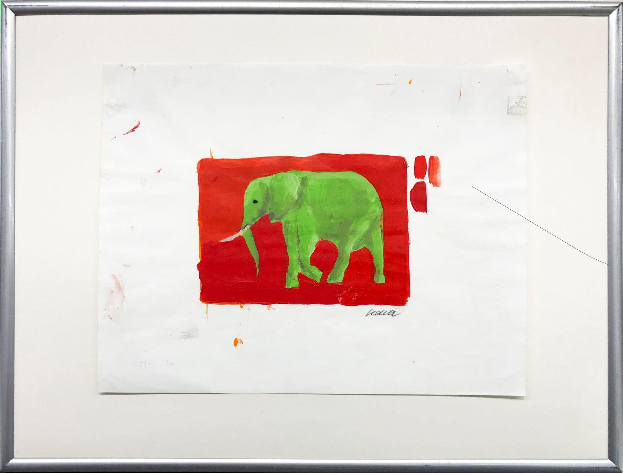 Study "Green Elephant on Red"