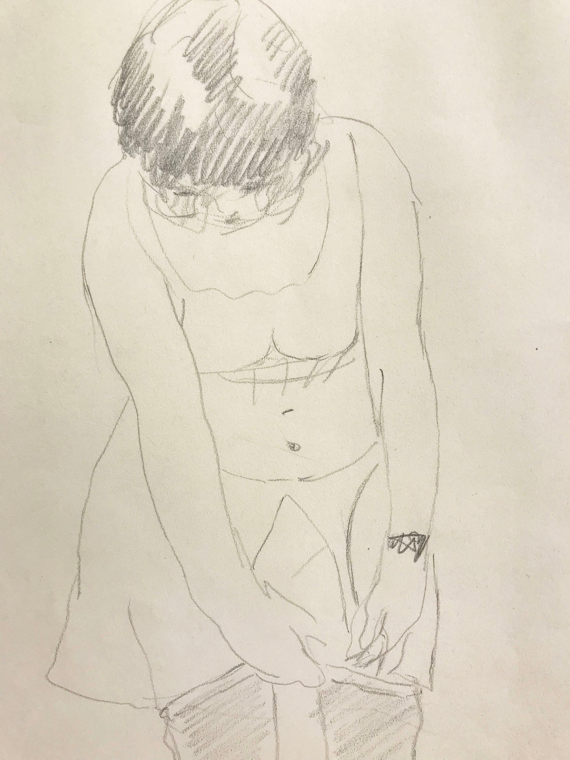 Female nude, dressing up