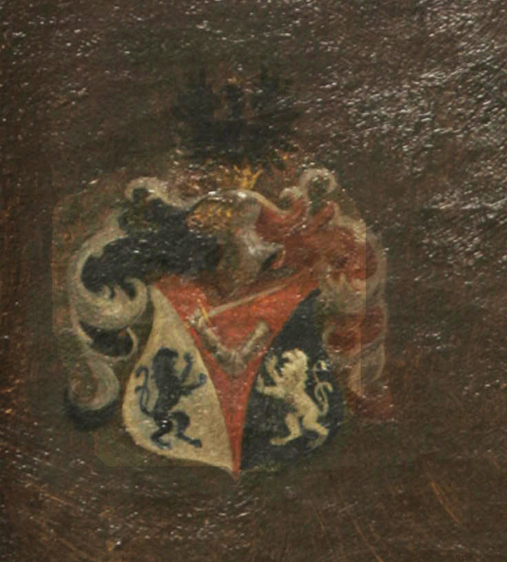 Portrait of an aristocrat with family coat of arms