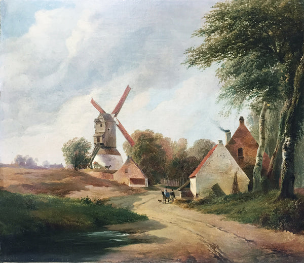 Village with windmill