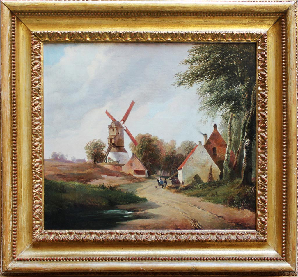 Village with windmill