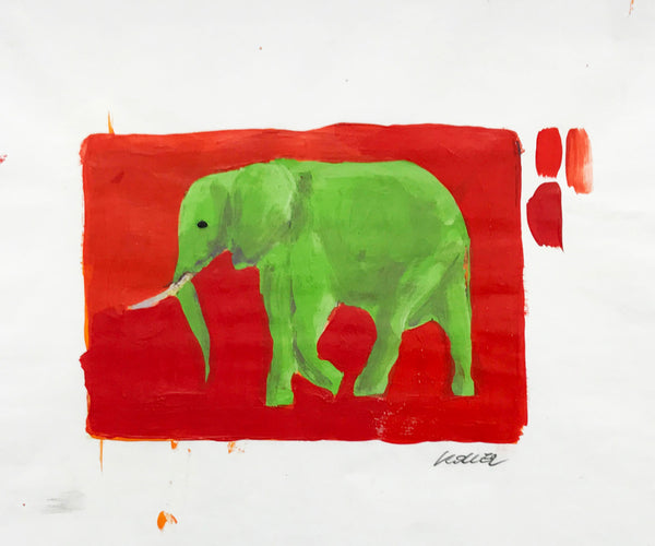 Study "Green Elephant on Red"