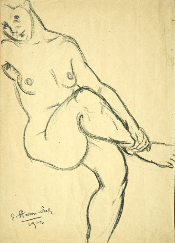 Female nude, seated