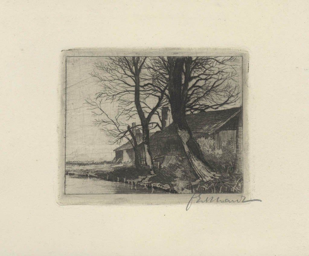 Convolute of 5 etchings with landscape sujets