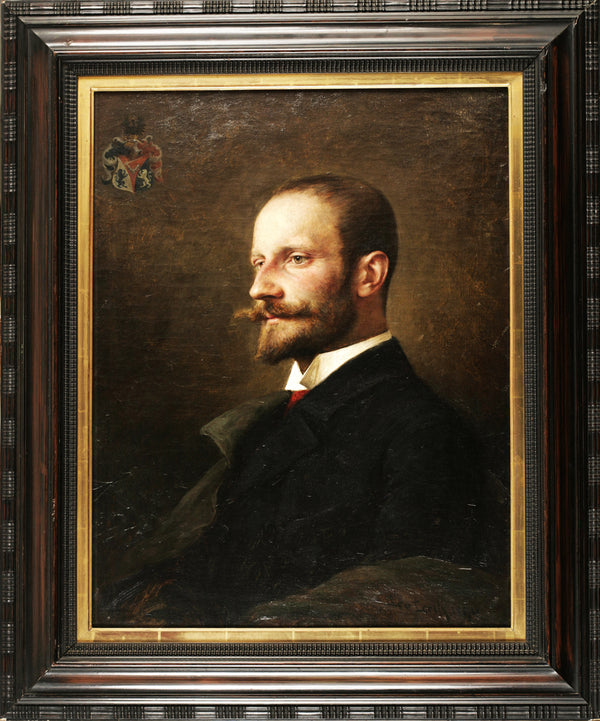 Portrait of an aristocrat with family coat of arms