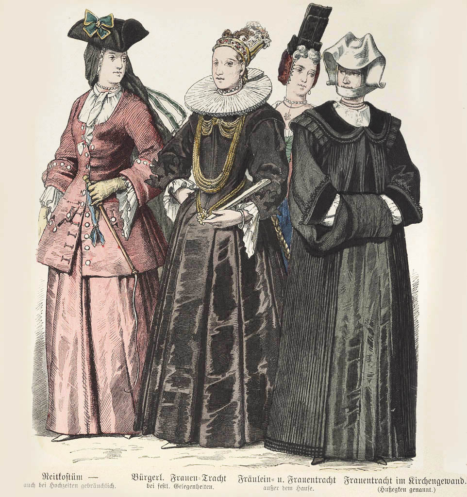 Collection of 74 costume presentations 15th to 19th century