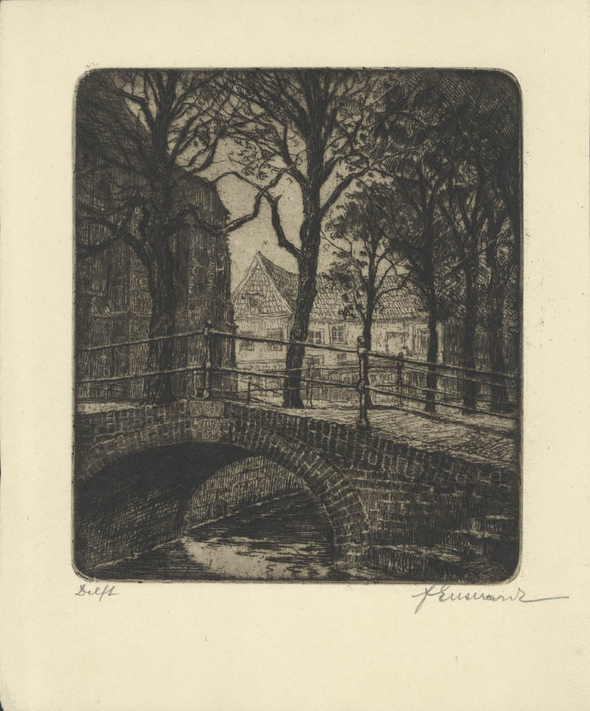 Convolute of 5 etchings with landscape sujets