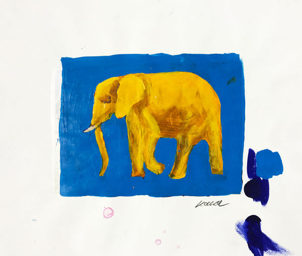 Study "Yellow Elephant on Blue"