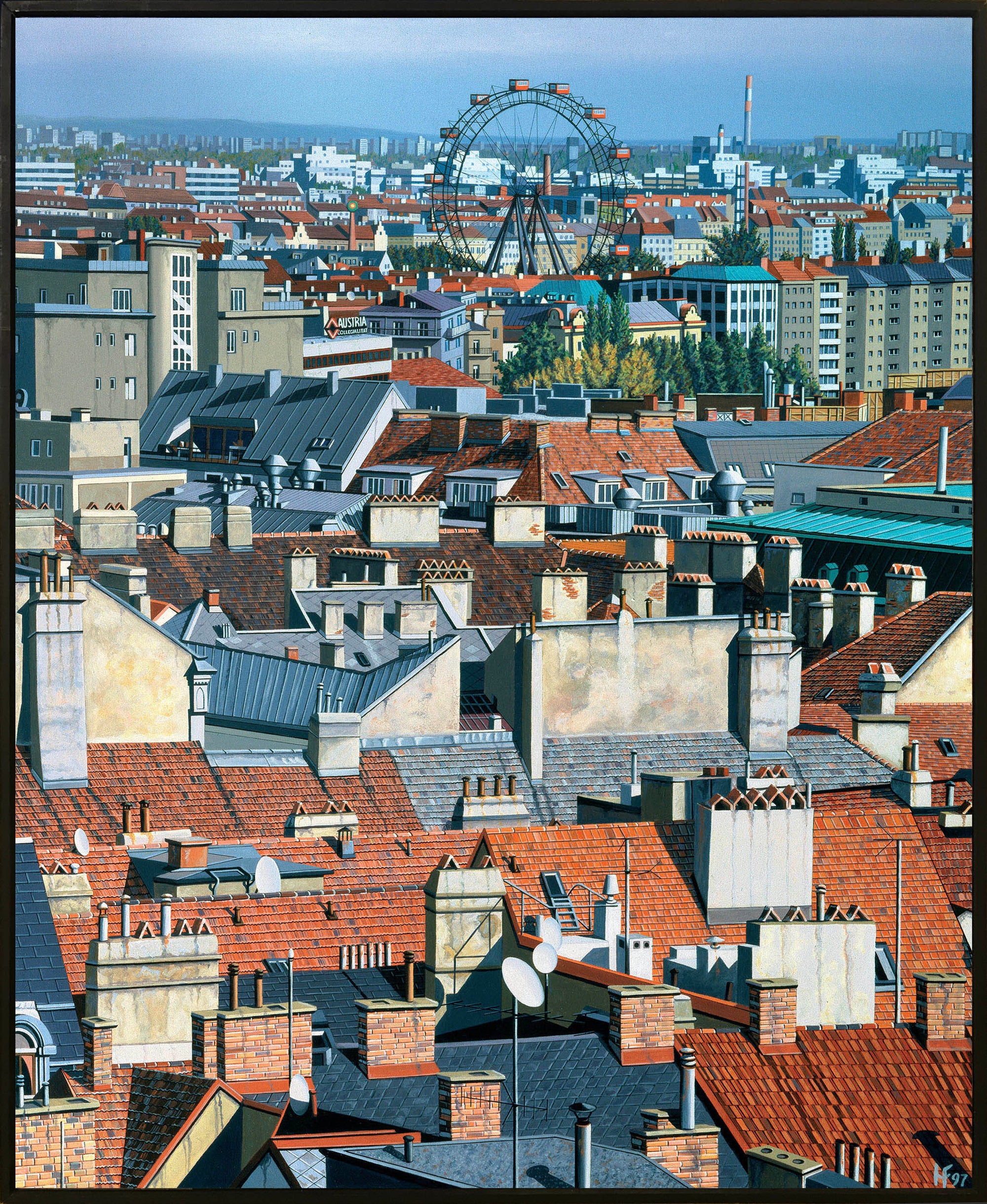 View towards the 'Riesenrad' in Vienna