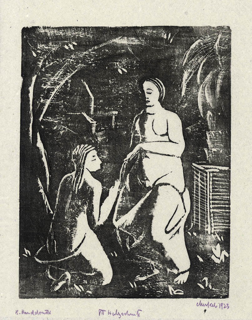 VII. Woodcut: Bathing