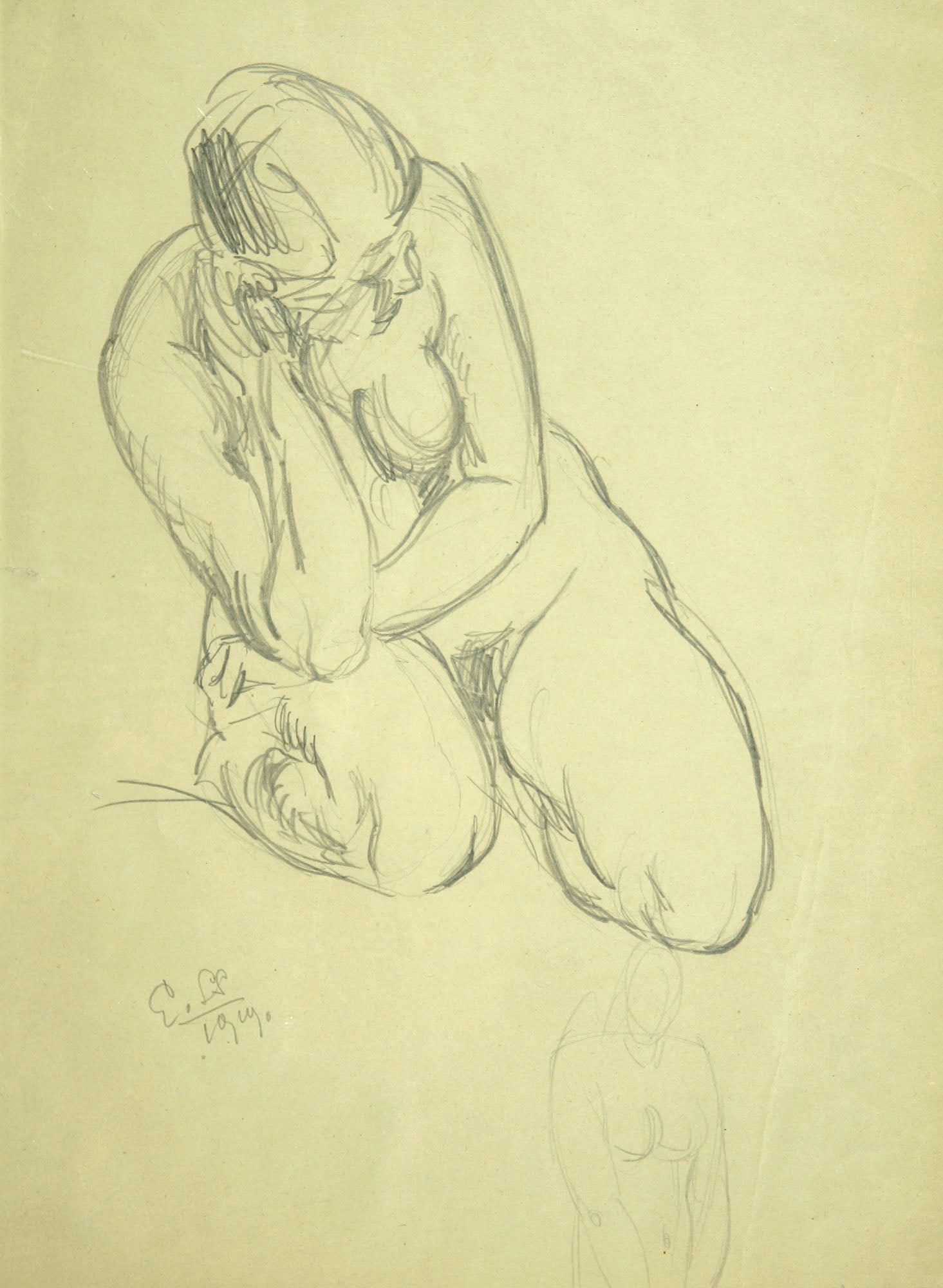 Kneeling female nude