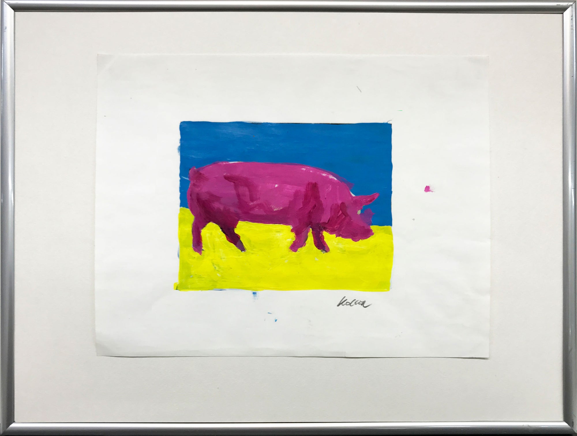 Study "Purple Pig on Blue Yellow"