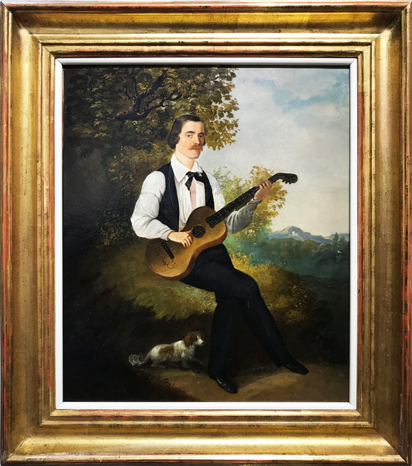 Guitar player in a landscape