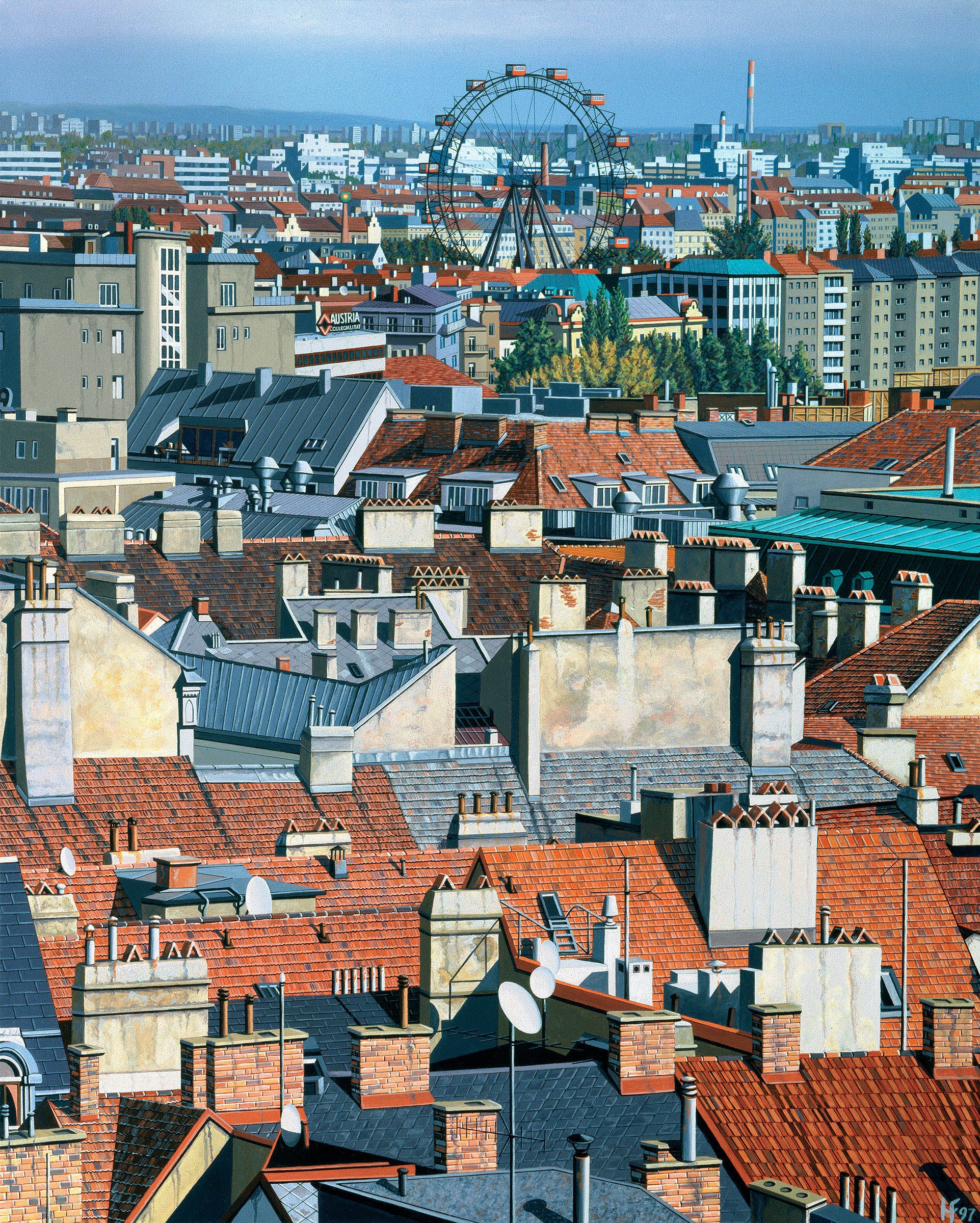 View towards the 'Riesenrad' in Vienna