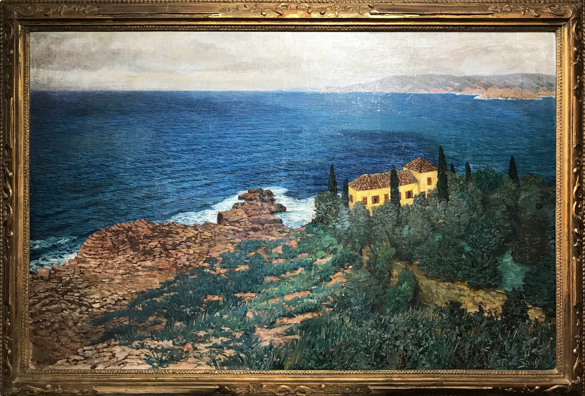 Southern coastal landscape with villa